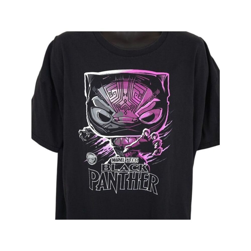 Black Panther T Shirt Mens Size 3XL Black Marvel Comics Movie Promo Pop Tees
